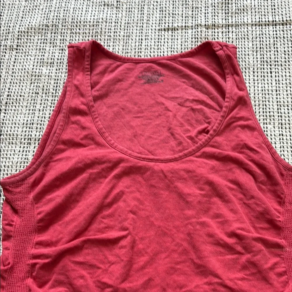 Athleta Tank Top Women's Sz M Breezy Ruched Tank Orange (looks reddish) - Picture 4 of 5